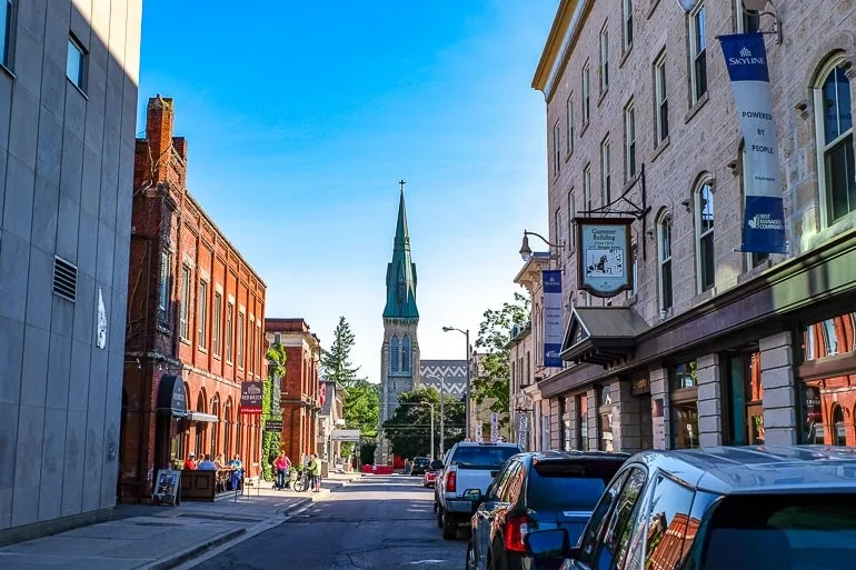 Downtown Guelph on Douglas Street with the Church of Our Lady spire in the distance, where Numinor provides local bookkeeping.